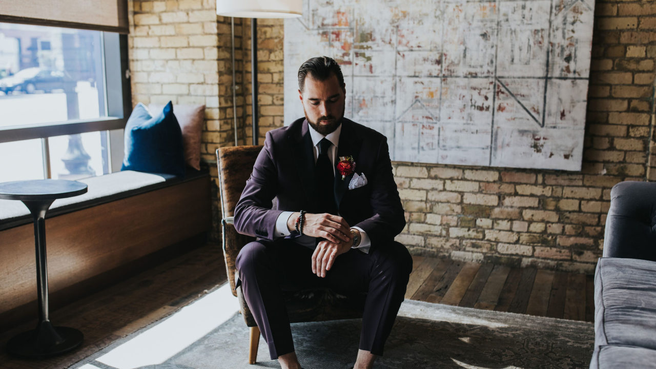 Groom getting ready at our Minneapolis wedding venue