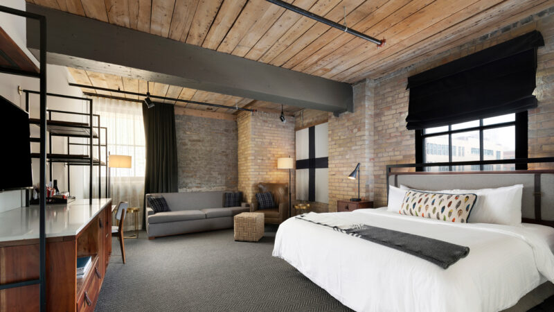 Hennepin Suite Living and Bed